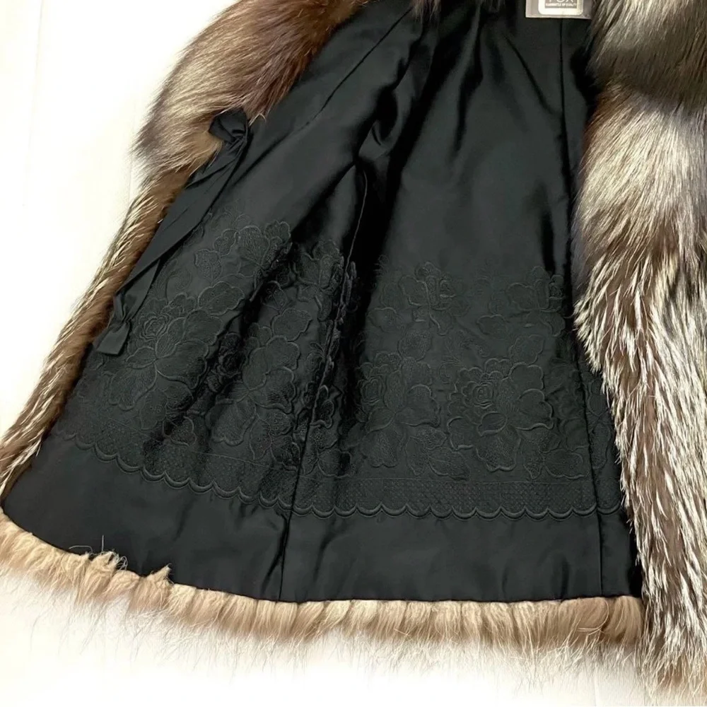 SAGA FOX Vintage Luxury Fur Coat Silver Fox - Picture 5 of 6